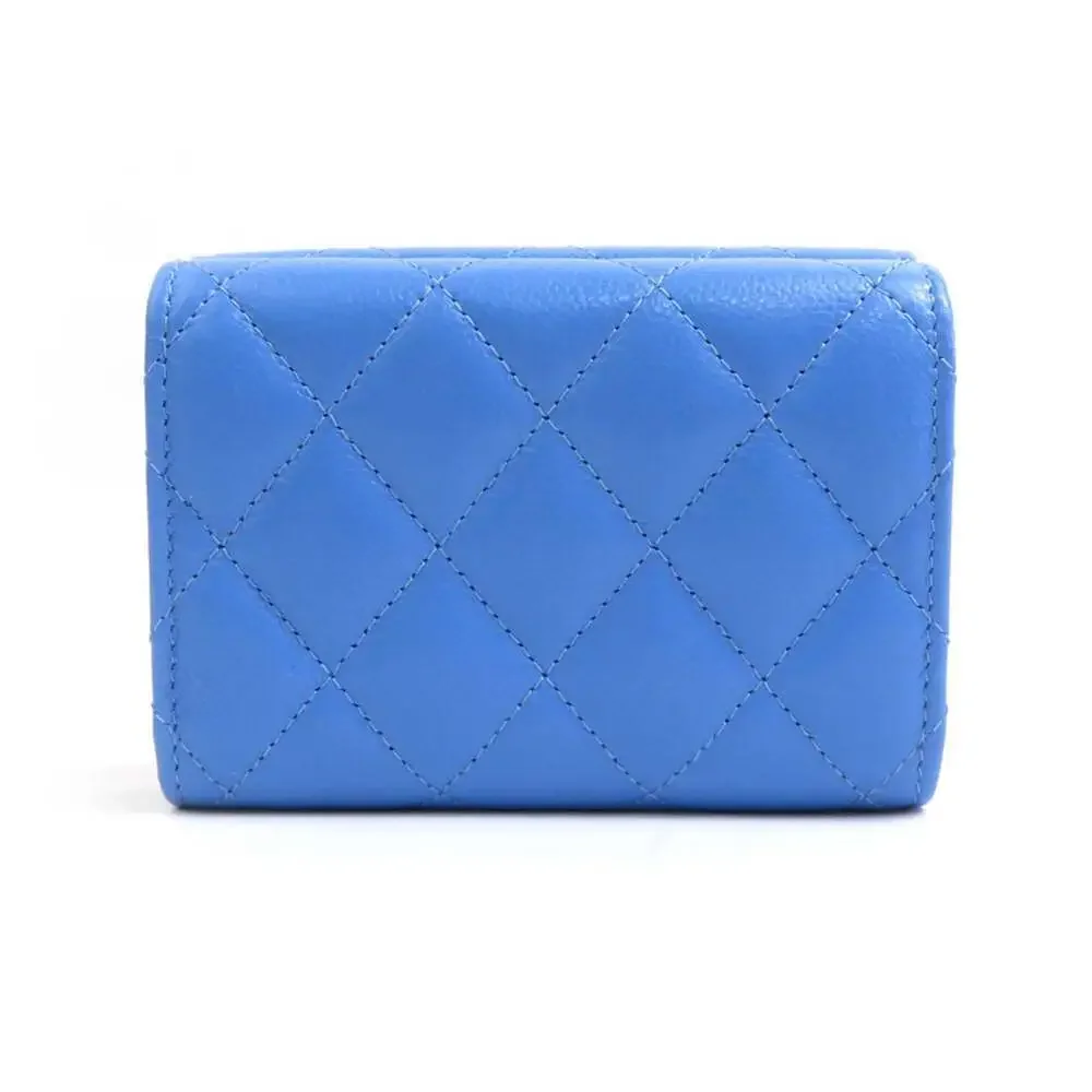 CHANEL Blue Caviar Leather Wallet